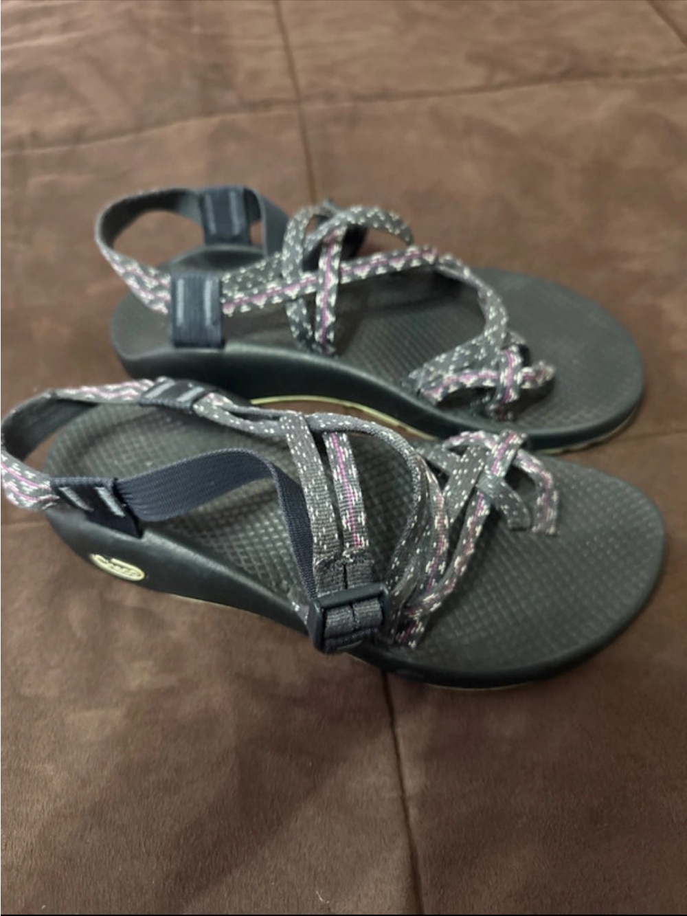 Chaco Women’s Strappy Outdoor Sandals - Black with Pink Accents